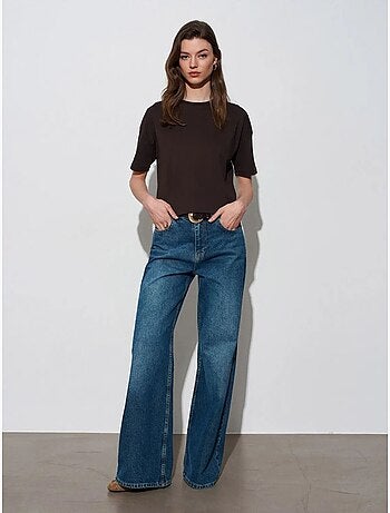 T-shirt in cotone da donna con girocollo dilvin
