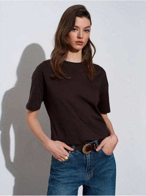 T-shirt in cotone da donna con girocollo dilvin - Kiabi
