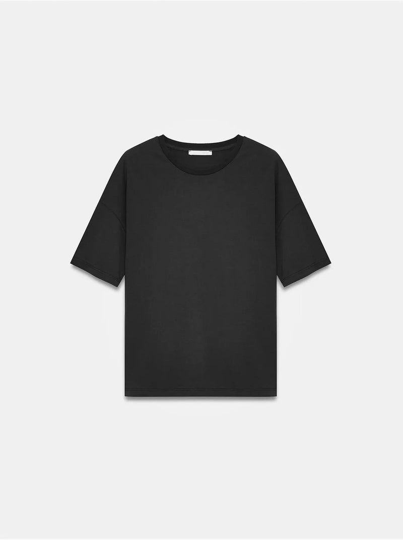T-shirt in cotone da donna con girocollo dilvin Nero - Kiabi