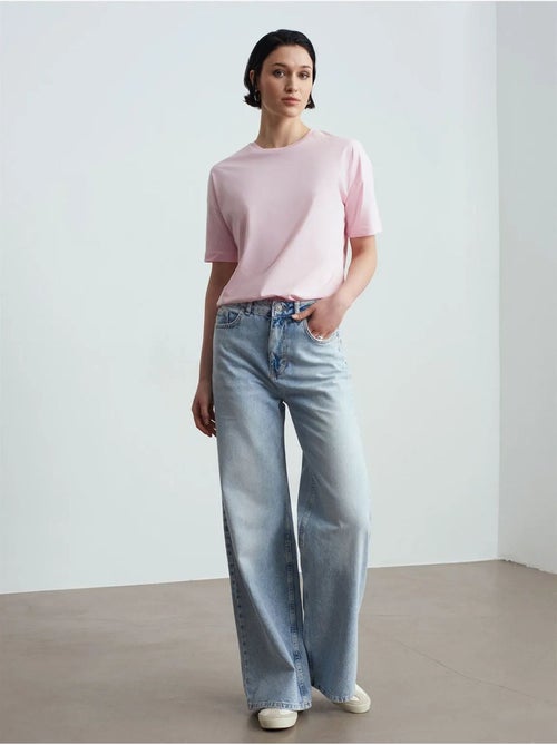 T-shirt in cotone da donna con girocollo dilvin - Kiabi