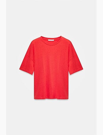 T-shirt in cotone da donna con girocollo dilvin