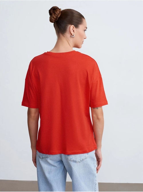 T-shirt in cotone da donna con girocollo dilvin - Kiabi