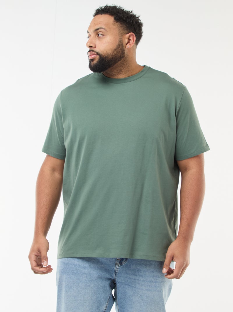T-shirt in cotone dalla mano morbida Verde - Kiabi