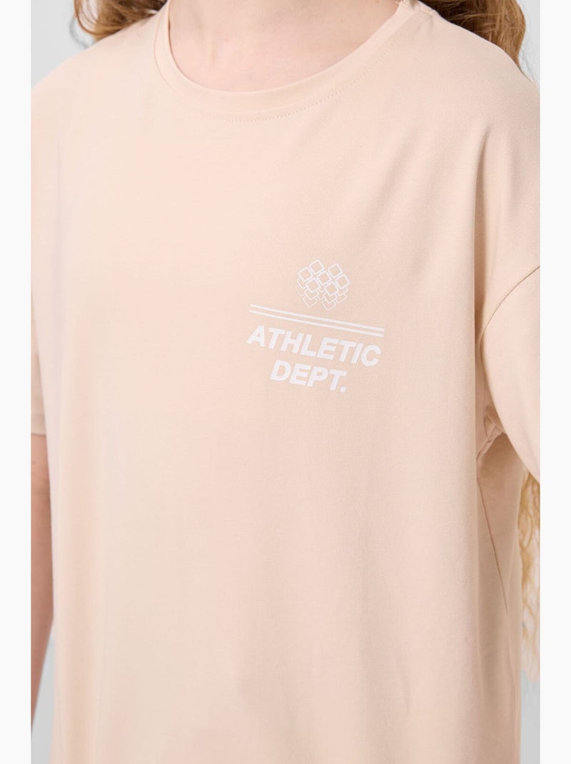 T-shirt in cotone ed elastan tommy Beige argilla - Kiabi
