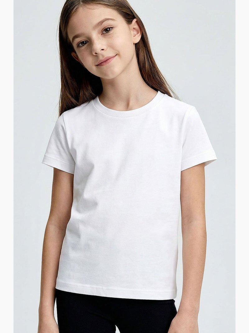 T-shirt in cotone ed elastan tommy Bianco - Kiabi