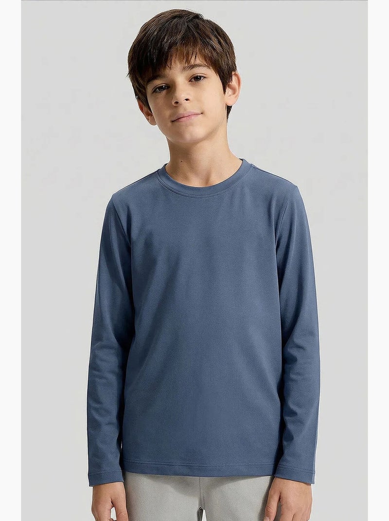 T-shirt in cotone ed elastan tommy Blu zaffiro - Kiabi