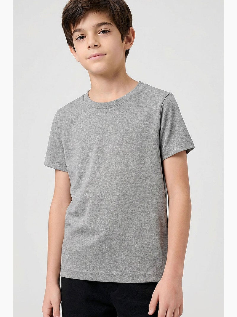 T-shirt in cotone ed elastan tommy Grigio - Kiabi