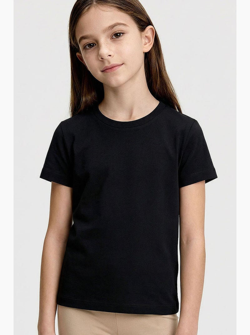 T-shirt in cotone ed elastan tommy Nero - Kiabi
