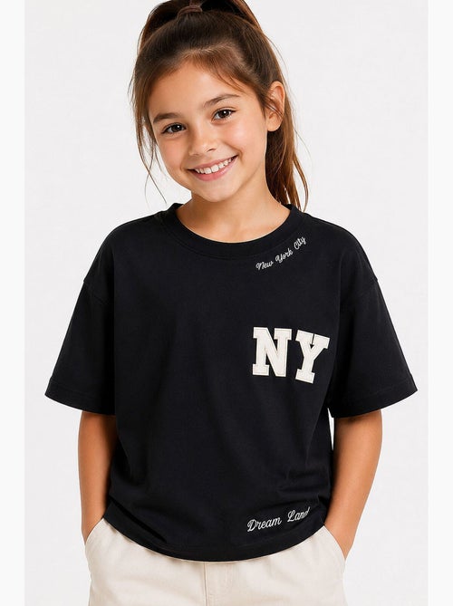 T-shirt in cotone ed elastan tommy - Kiabi