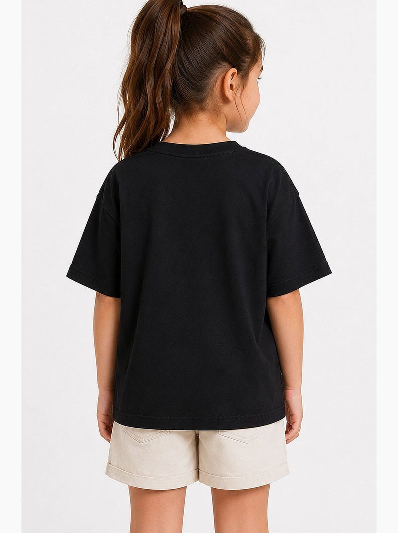 T-shirt in cotone ed elastan tommy Nero - Kiabi