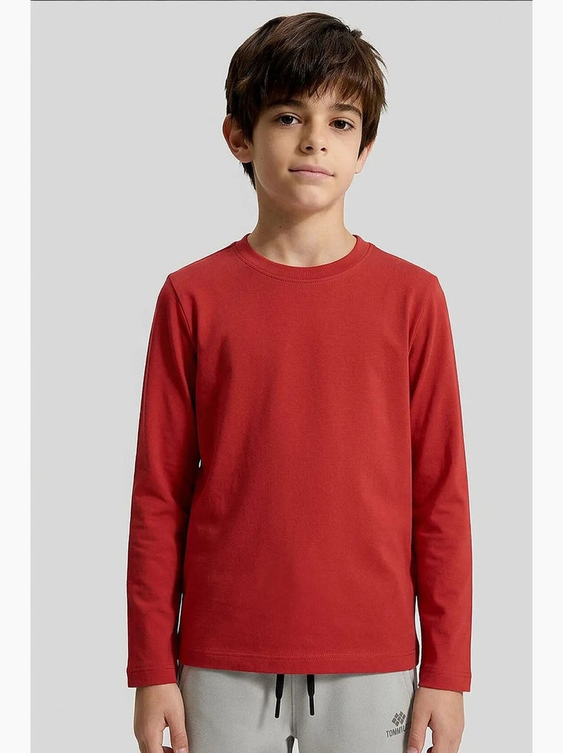 T-shirt in cotone ed elastan tommy Rosso - Kiabi