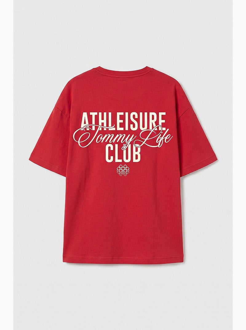 T-shirt in cotone ed elastan tommy Rosso - Kiabi