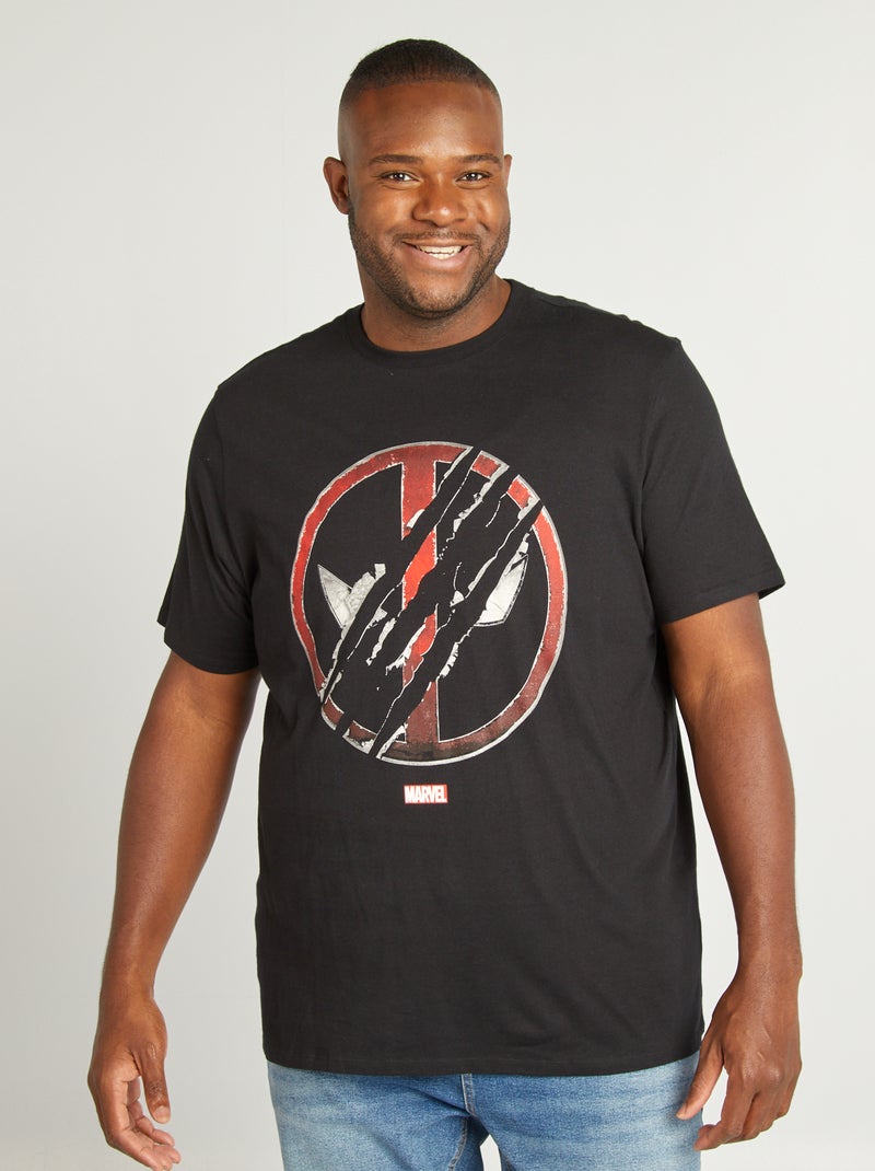 T-shirt in cotone 'Marvel' NERO - Kiabi