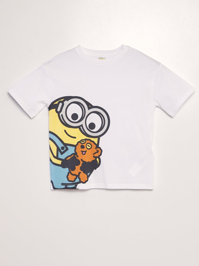T-shirt in cotone 'Minions' scollo tondo BIANCO - Kiabi