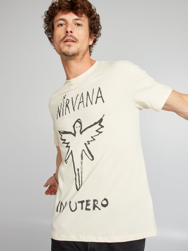 T-shirt in cotone 'Nirvana' beige - Kiabi