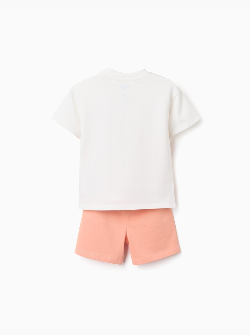 T-shirt in cotone + pantaloncini con Bluey Arancione chiaro - Kiabi