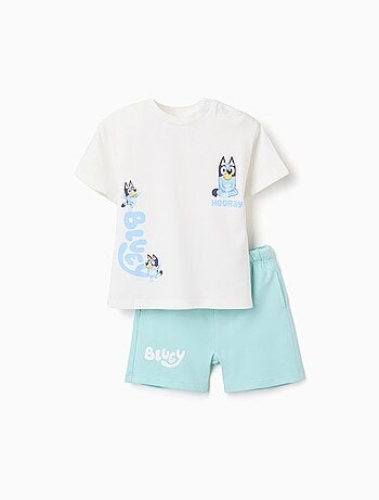 T-shirt in cotone + pantaloncini con Bluey