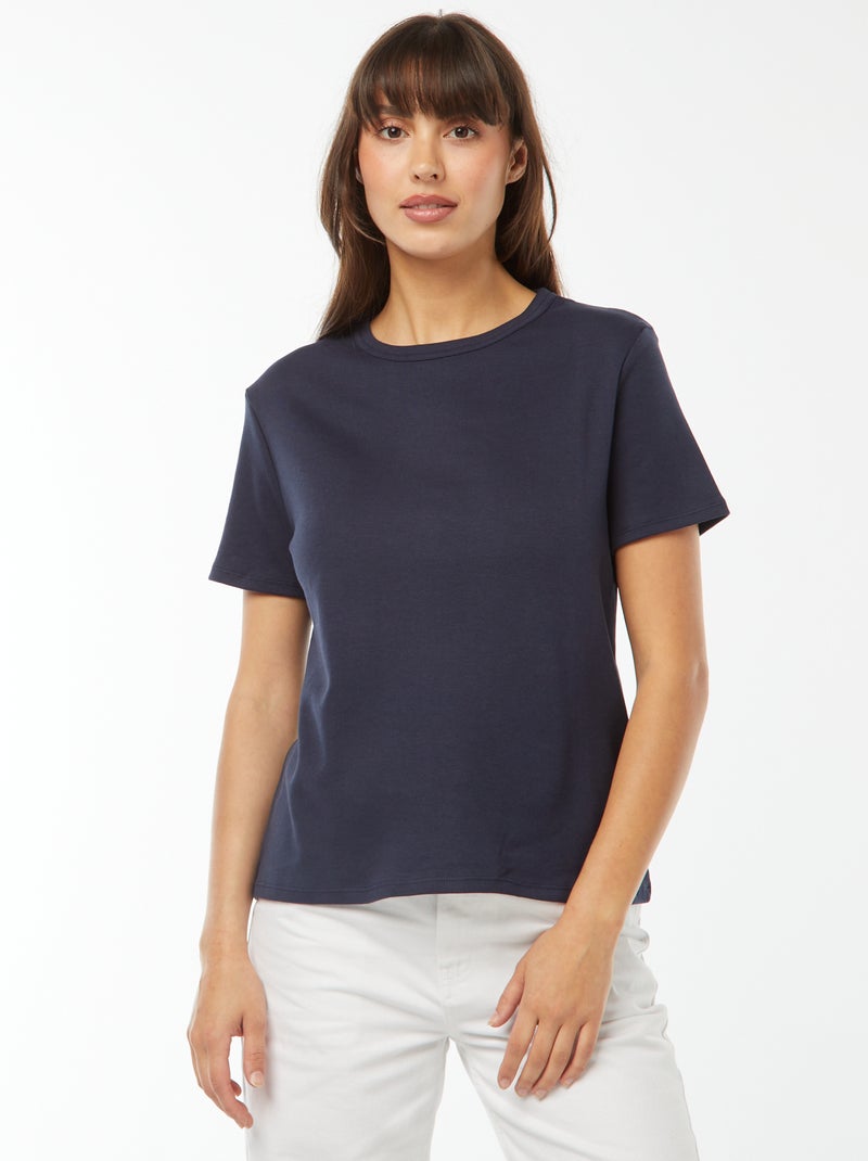 T-shirt in cotone pesante Blu - Kiabi