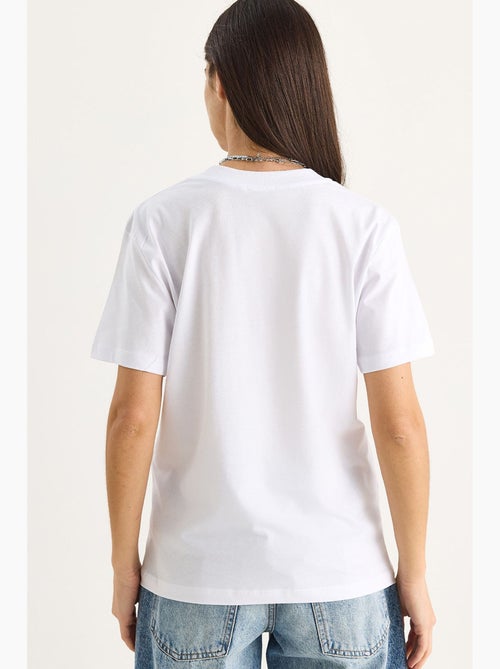 T-shirt in cotone pettinato con scollo a v comfort fit lucci - Kiabi