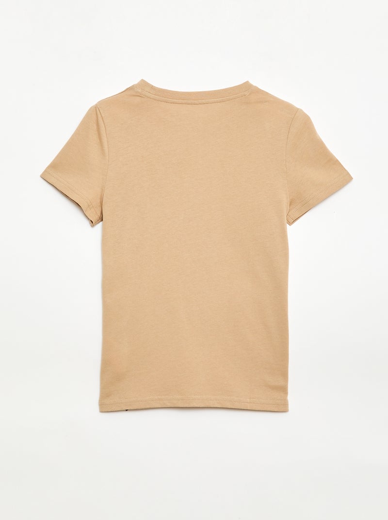 T-shirt in cotone piqué a maniche corte Beige - Kiabi