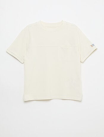 T-shirt in cotone piqué a maniche corte