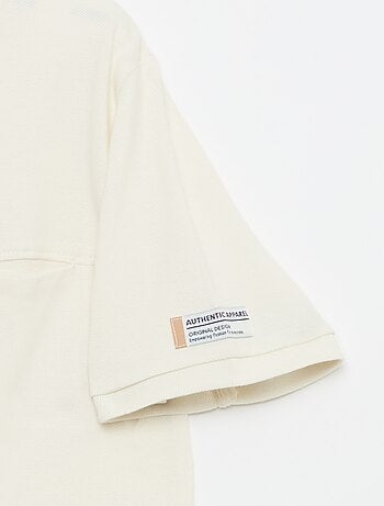 T-shirt in cotone piqué a maniche corte