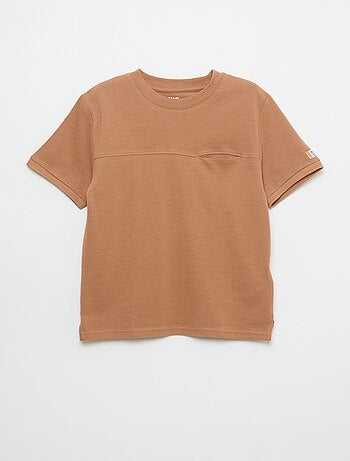 T-shirt in cotone piqué a maniche corte