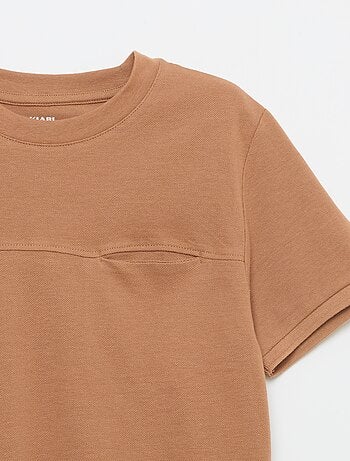 T-shirt in cotone piqué a maniche corte