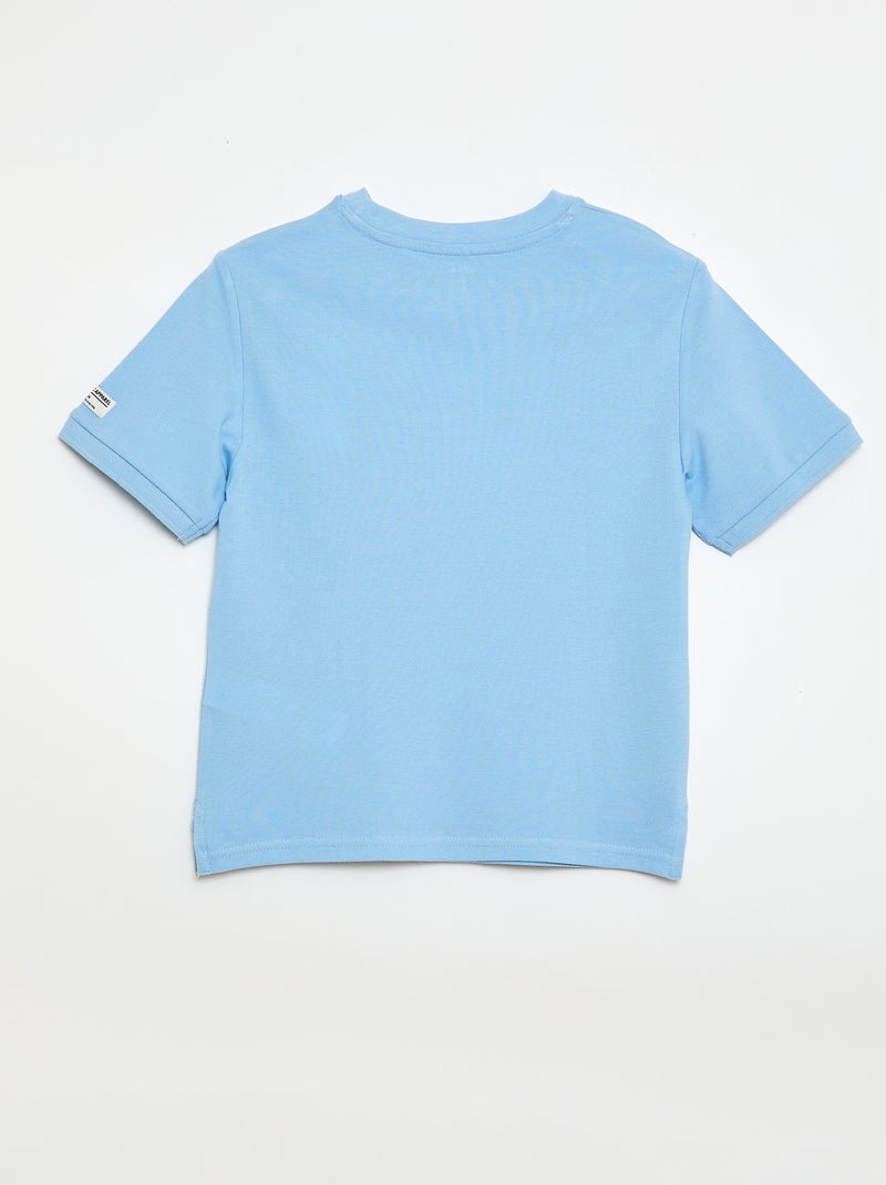 T-shirt in cotone piqué a maniche corte Blu - Kiabi