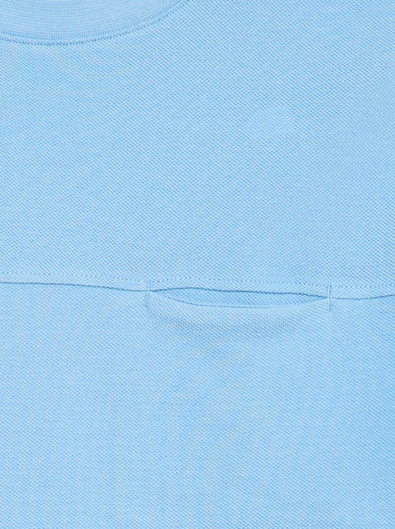 T-shirt in cotone piqué a maniche corte Blu - Kiabi