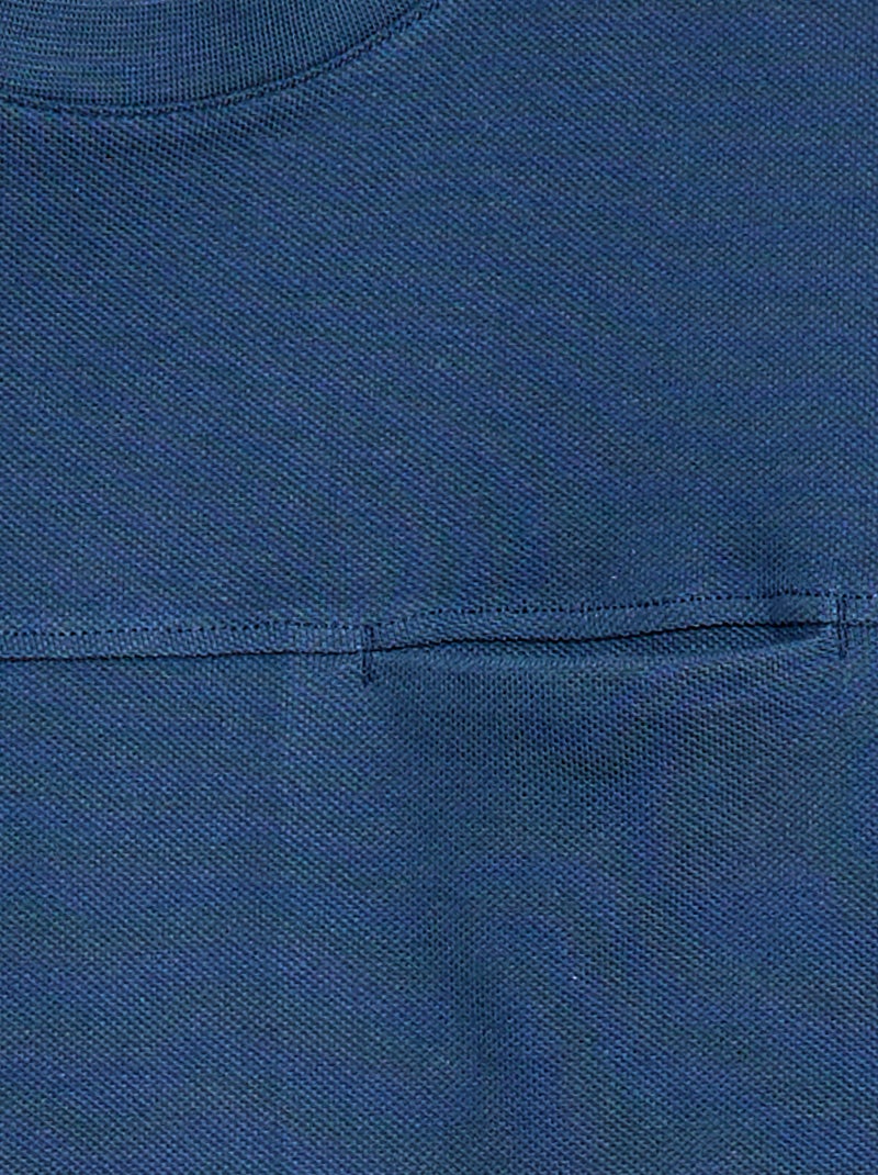 T-shirt in cotone piqué a maniche corte Blu scuro - Kiabi