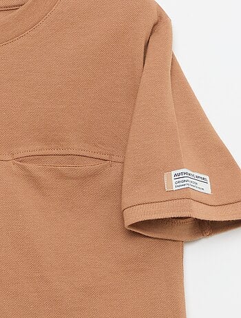 T-shirt in cotone piqué a maniche corte