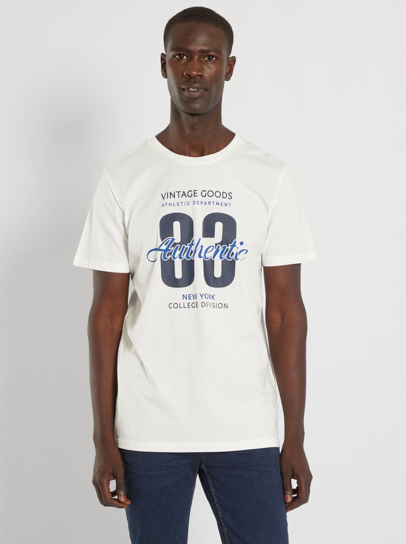 T-shirt in cotone 'Produkt' bianco - Kiabi
