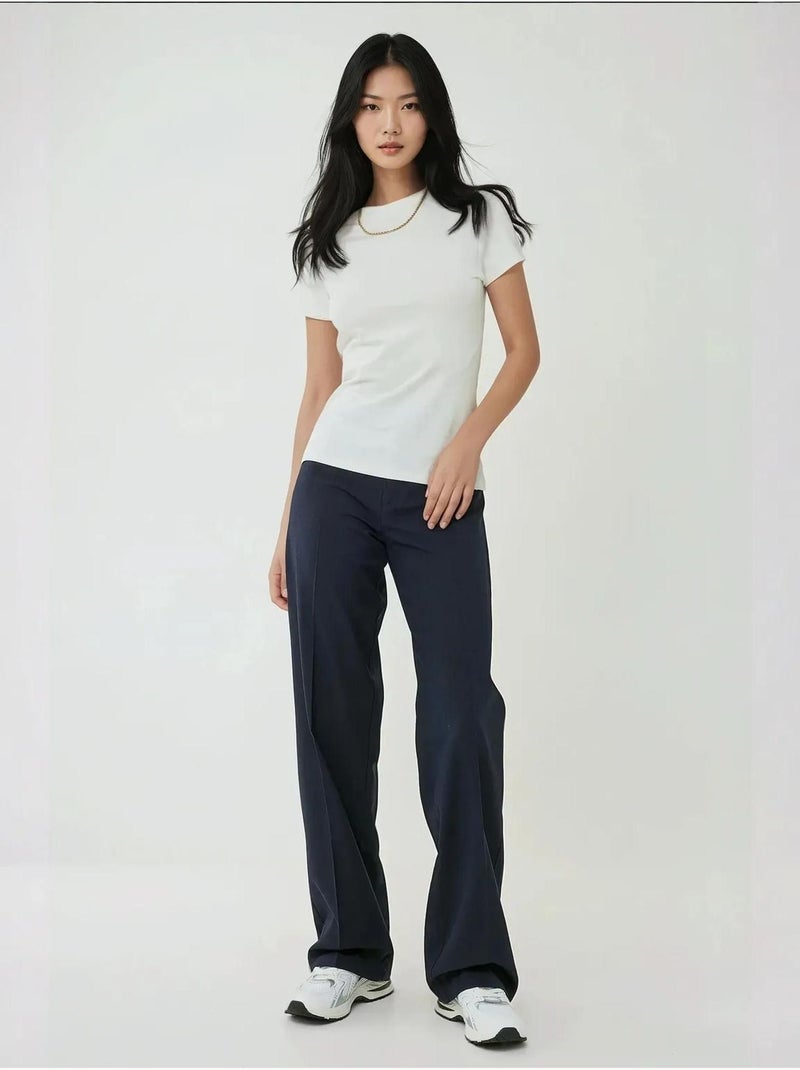 T-shirt in cotone regular fit con girocollo hiccup Blu chiaro - Kiabi