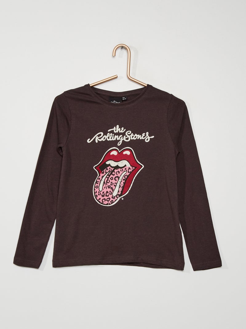 T-shirt in cotone 'Rolling Stones' grigio scuro - Kiabi
