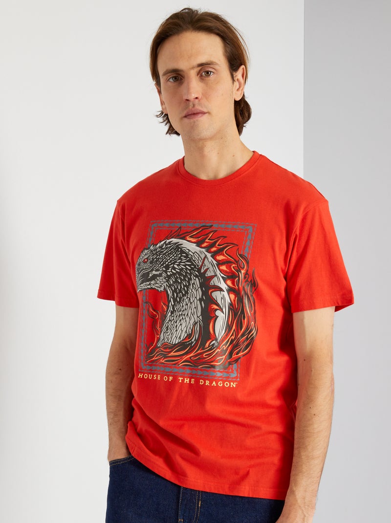 T-shirt in cotone rosso - Kiabi