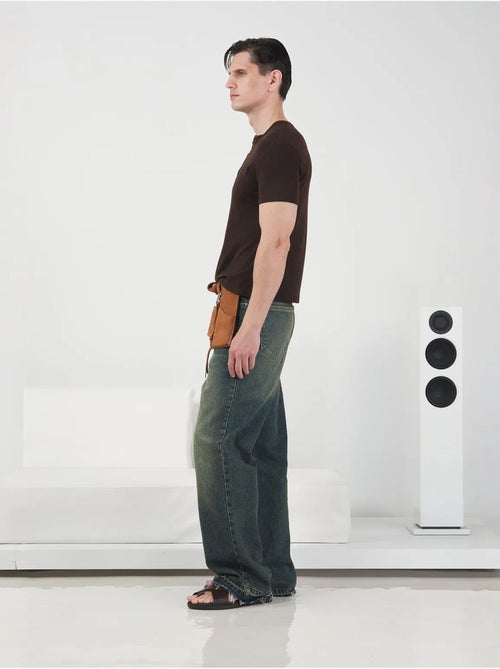 T-shirt in cotone slim fit con girocollo e dettaglio bottoni giesto - Kiabi