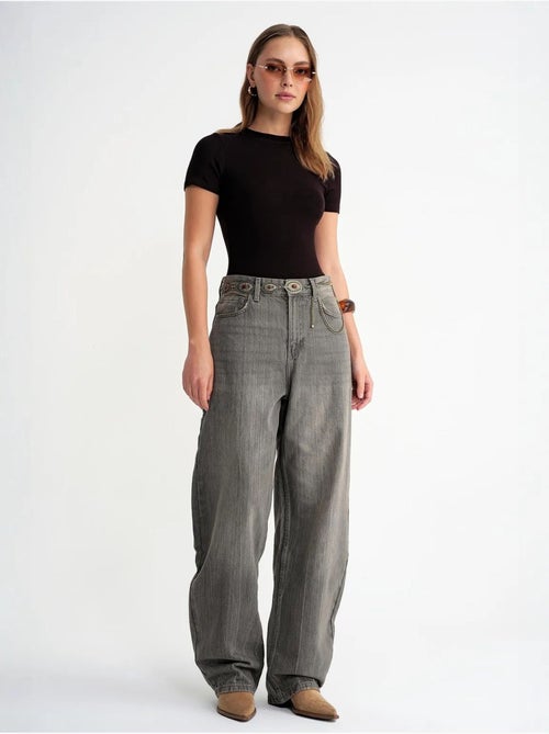 T-shirt in cotone slim fit con girocollo mixray - Kiabi