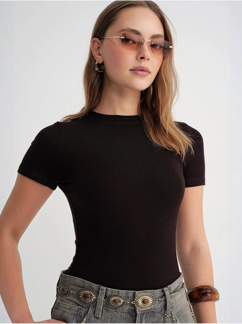 T-shirt in cotone slim fit con girocollo mixray - Kiabi