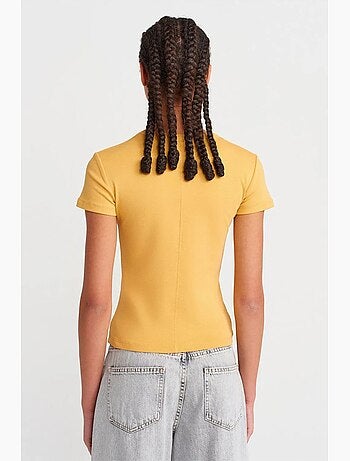 T-shirt in cotone slim fit con scollo a v dilvin