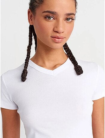 T-shirt in cotone slim fit con scollo a v dilvin