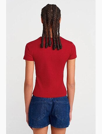 T-shirt in cotone slim fit con scollo a v dilvin