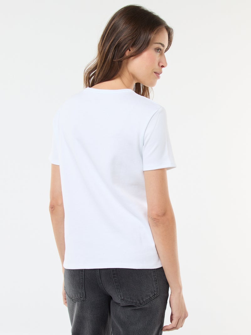 T-shirt in cotone spesso bianco - Kiabi