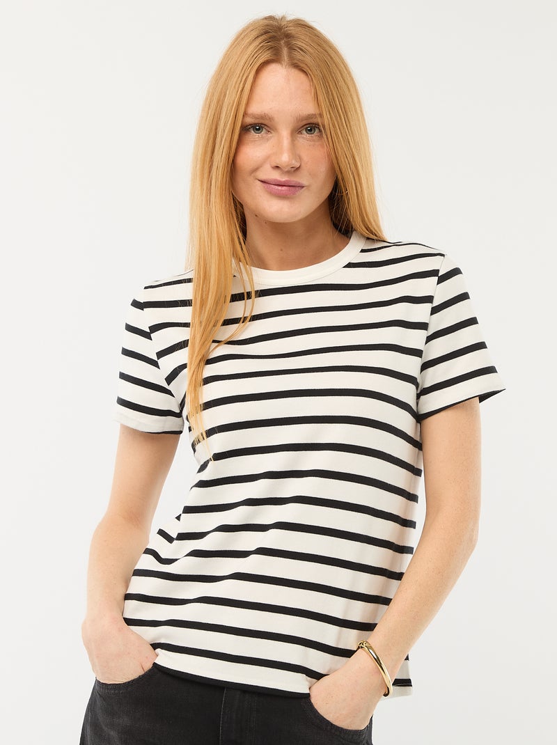 T-shirt in cotone spesso Blu - Kiabi