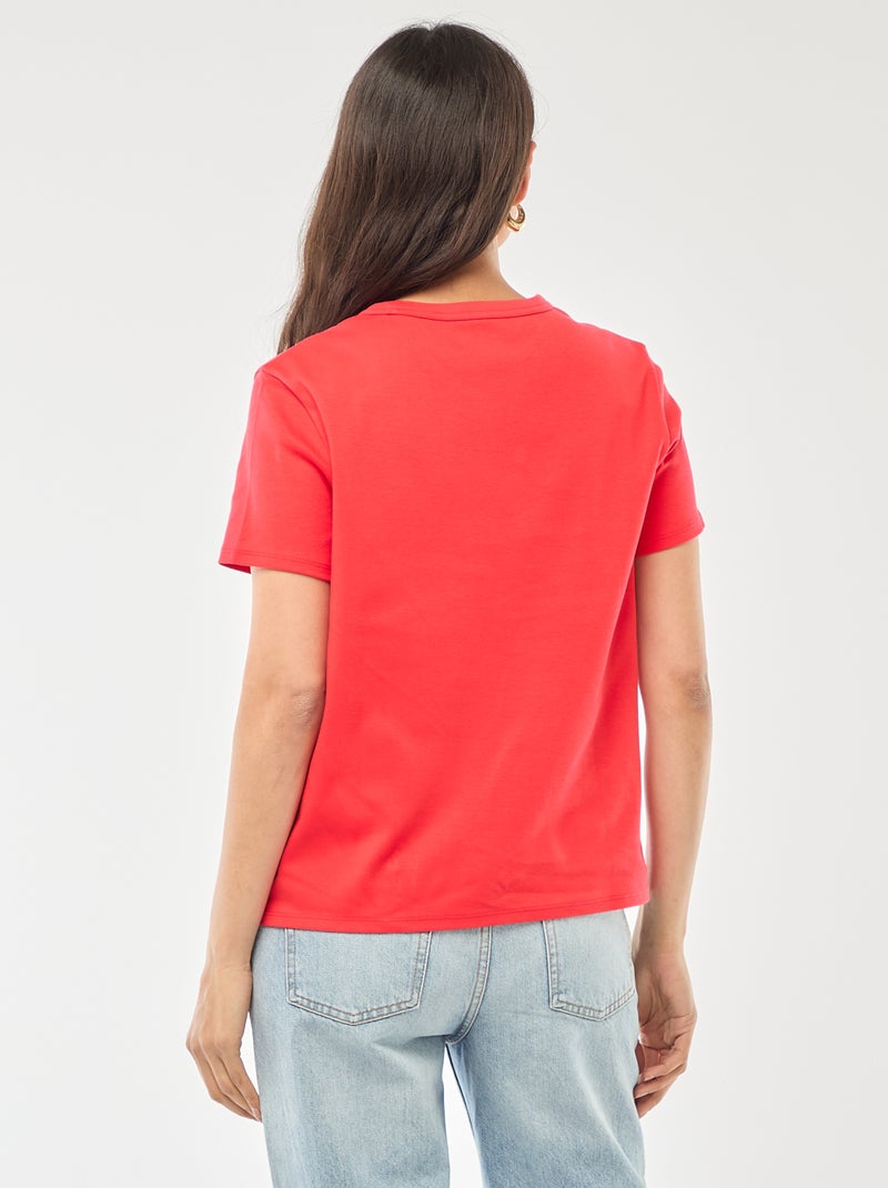 T-shirt in cotone spesso Rosso - Kiabi