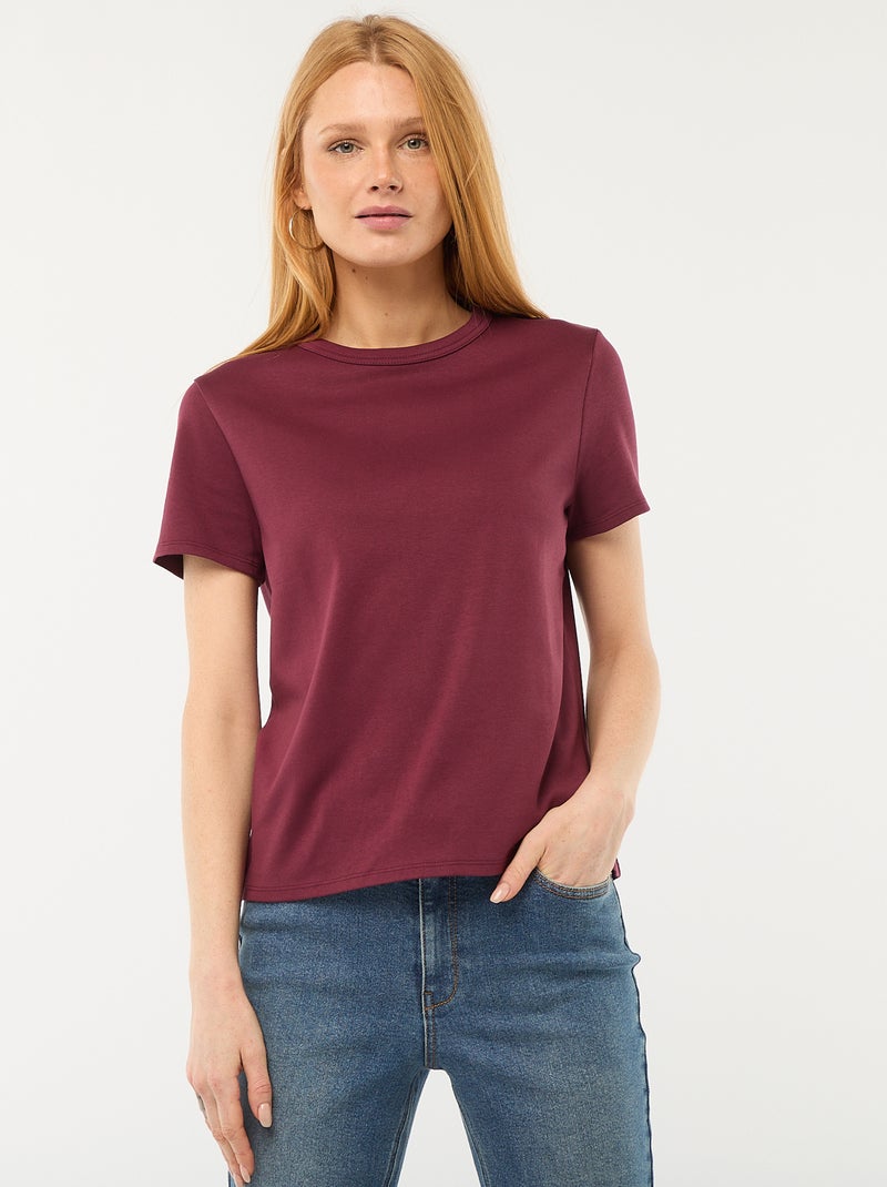 T-shirt in cotone spesso Viola - Kiabi