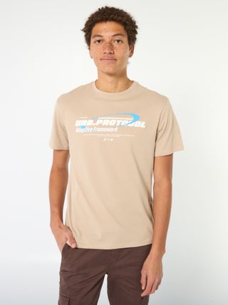 T-shirt in cotone stampato a maniche corte