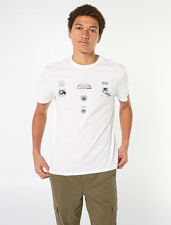 T-shirt in cotone stampato a maniche corte