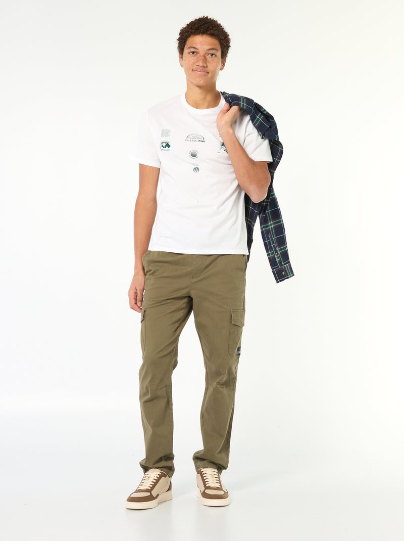 T-shirt in cotone stampato a maniche corte Bianco - Kiabi