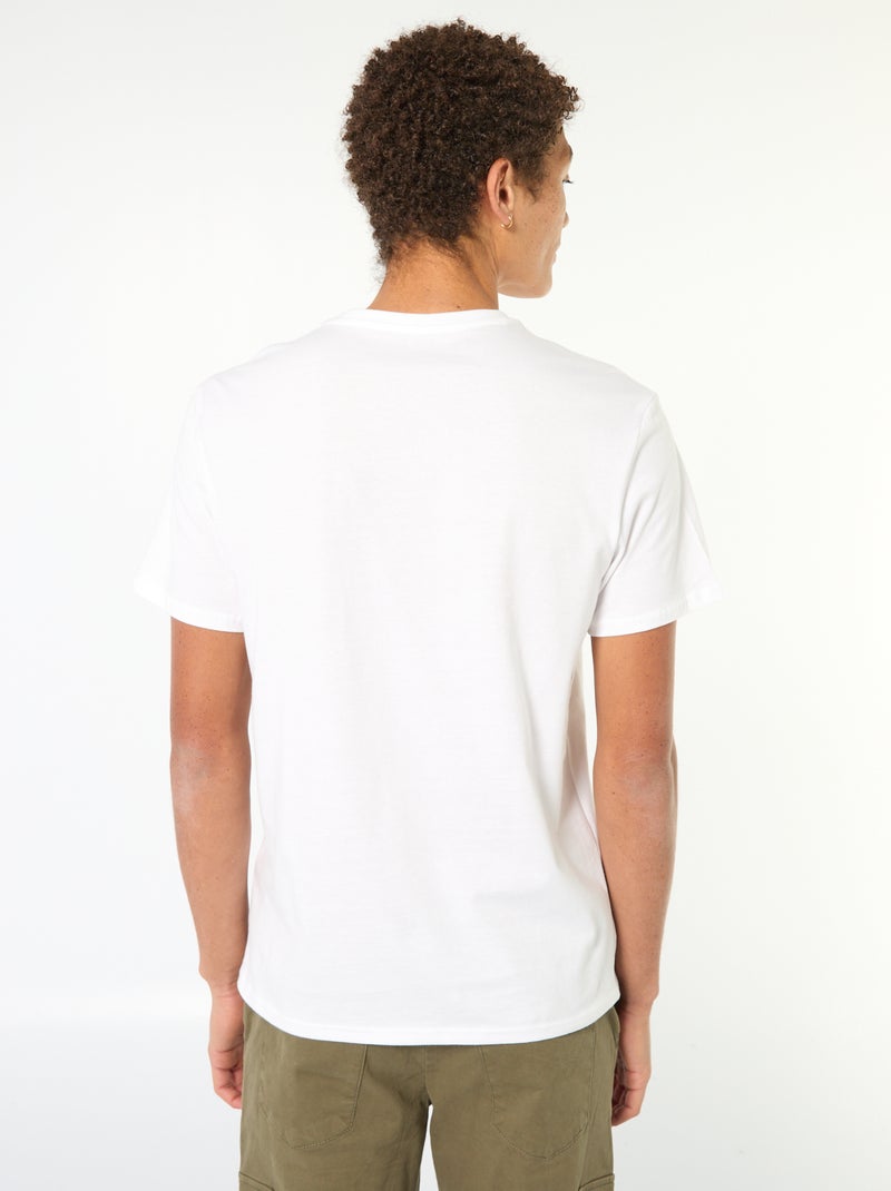 T-shirt in cotone stampato a maniche corte Bianco - Kiabi